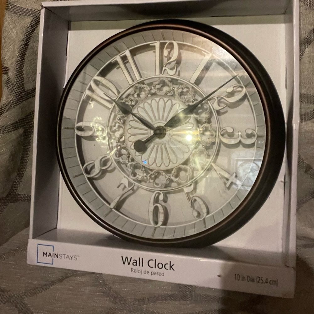 Stylish white clock by Mainstays